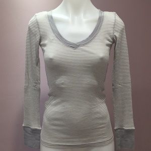White and Gray Aeropostale Long Sleeved Tee